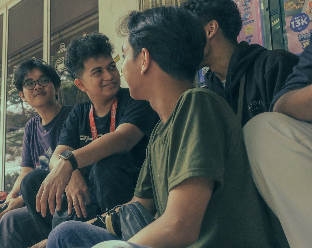 group of men chatting